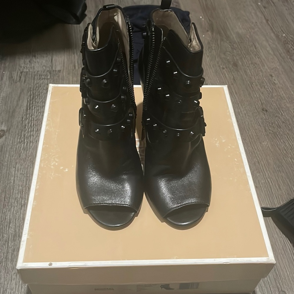 Black Studded Michael Kors Booties size 8